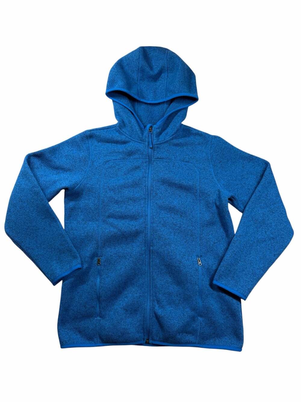 L.L.Bean Kids XL 18 Sweater Fleece Hooded Jacket Blue Full Zip 300198
